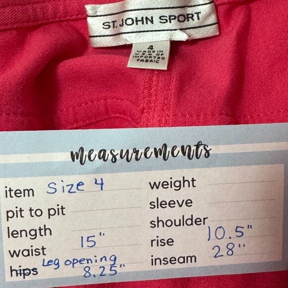 St. John Sport Pink Straight Leg Mid Rise Dressy Pants Size 4 - Picture 12 of 13